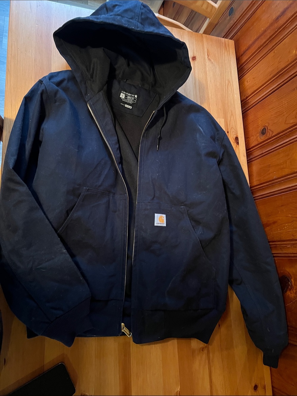 Carhartt Men’s Hooded Work Jacket - Navy Blue